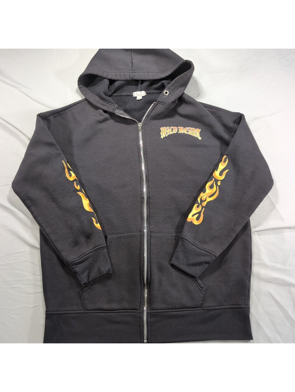Wild Heart Fearless Black Zip Up Hoodie Size L